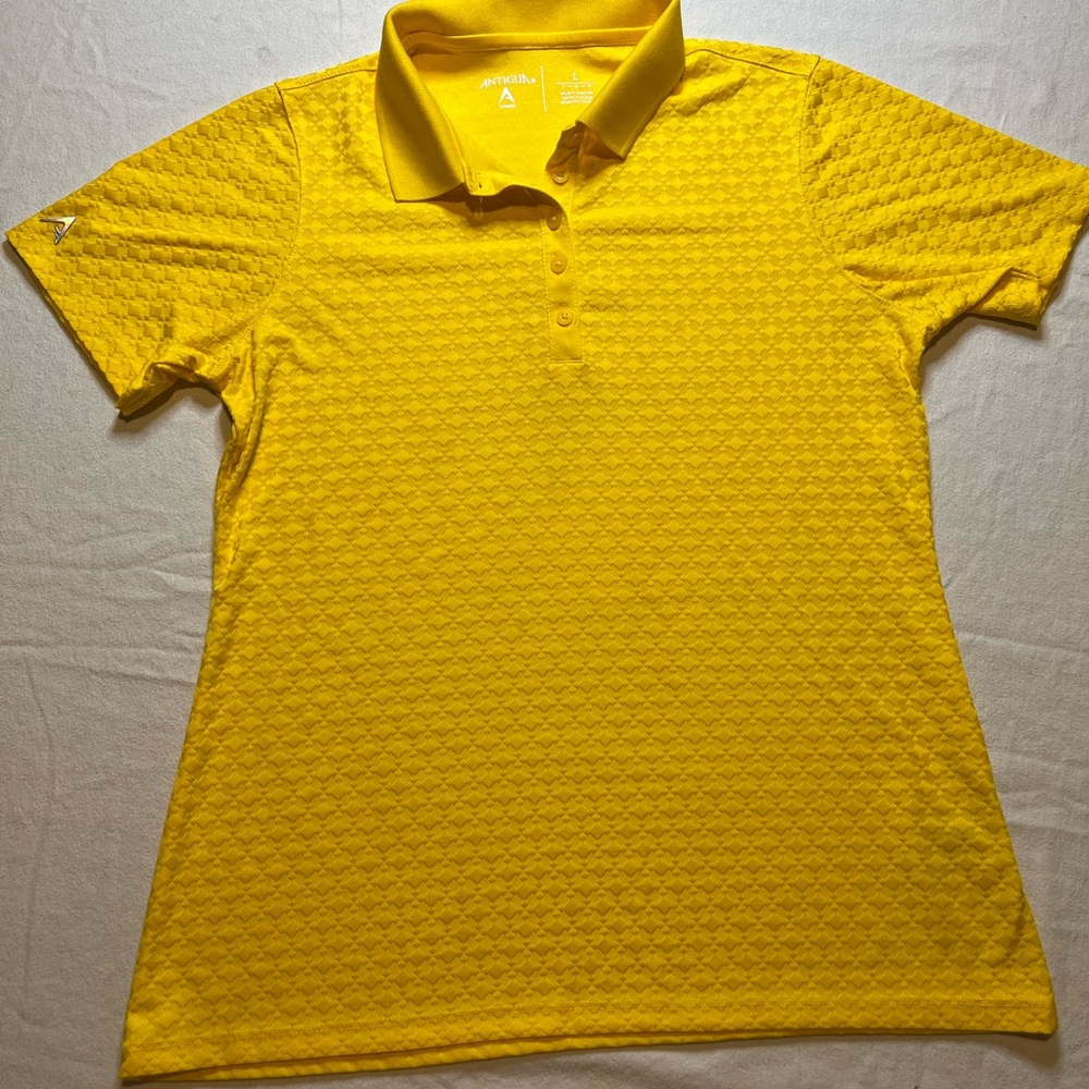 Antigua Yellow Performance Polo Golf Shirt‎ Women’s Large